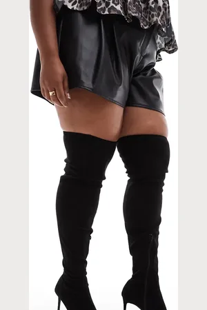 ASOS Curve Kathryn high-heeled over the knee boots in micro