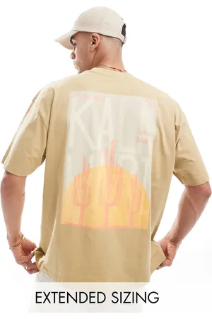 ASOS Oversized t-shirt in olive gray with back print