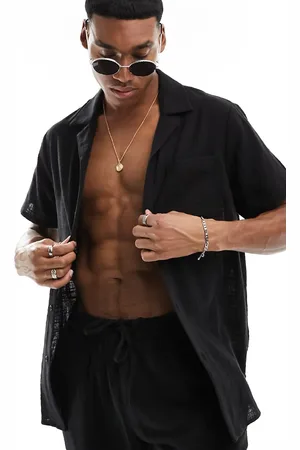 South Beach Beach shirt co-ord in textured weave