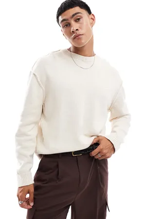 Pull&Bear Raw seam knitted jumper in ecru
