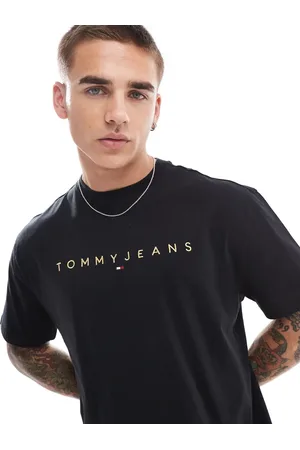 Tommy Hilfiger Gold linear logo t-shirt in