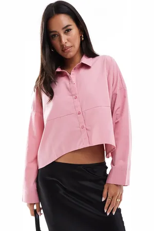VILA Cropped oversized shirt in