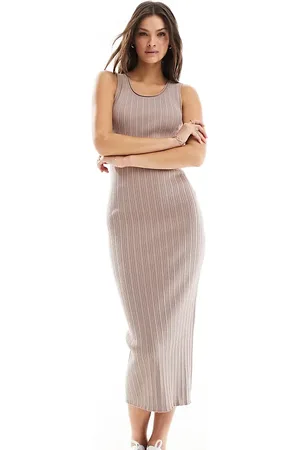 ASOS ASOS DESIGN Tall knitted tank midaxi dress in taupe
