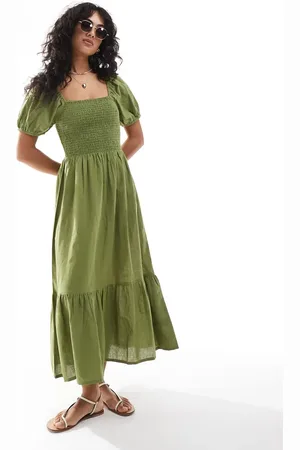 Esmée Esmee Exclusive puff sleeve maxi beach dress in