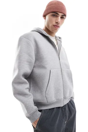 ASOS Heavyweight boxy oversized scuba hoodie in marl