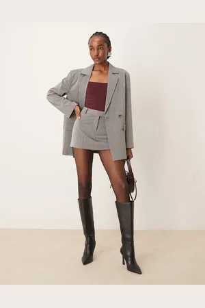 Miss Selfridge Tailored micro mini skort in pinstripe in pinstripe co ord