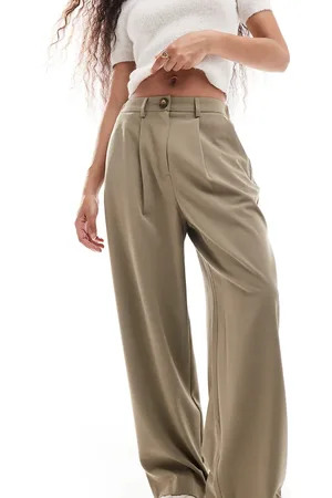Miss Selfridge Tailored wide leg trouser in khaki
