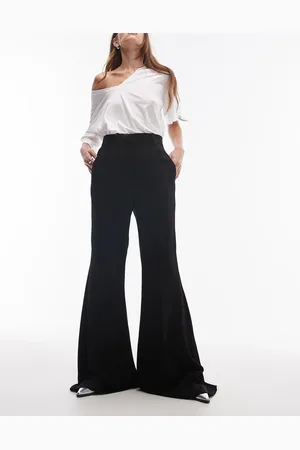 MANGO Wide leg flare trousers in