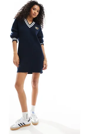 Tommy Hilfiger V neck crest jumper dress in