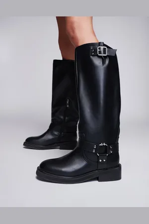 River Island Knee high biker boot in