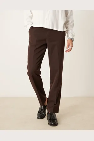 ASOS Smart straight leg trousers in dark