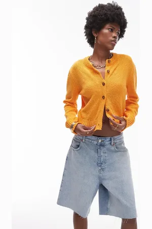 Topshop Knitted textured crew cardi in