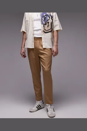 Topman Taper pin stripe trouser in stone