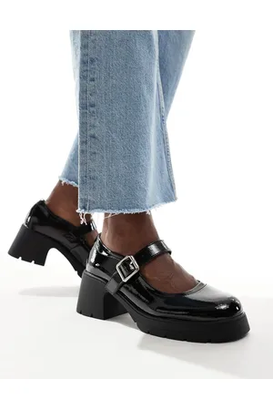 ASOS Saxton chunky mary jane heeled shoes in patent