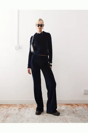COLLUSION Mid rise velour trousers co-ord