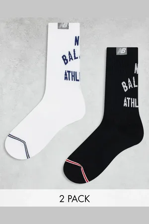 New Balance Crew sock 2 pack in white and black