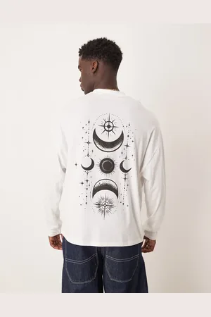 ASOS Oversized long sleeve t-shirt with celestial back print in