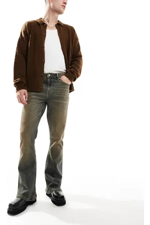 ASOS Flare jeans with tint in midwash