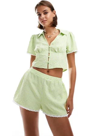 Miss Selfridge Co-ord mini fitted top in gingham