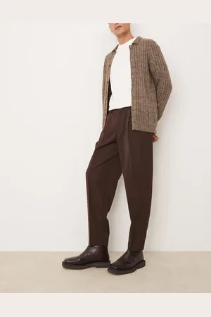 ASOS Smart oversized tapered trousers with front pleat in