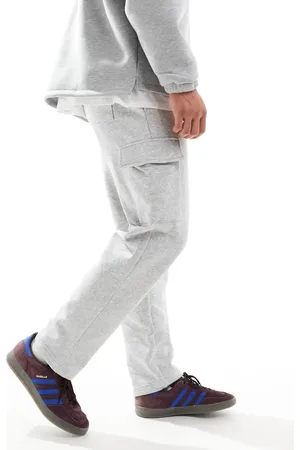 Only & Sons Straight fit cargo jogger in light grey melange