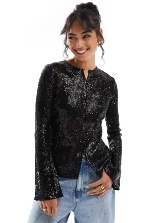 Pretty Lavish Sequin lace cardigan in