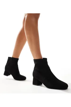 Yours Stretch block heel boot in