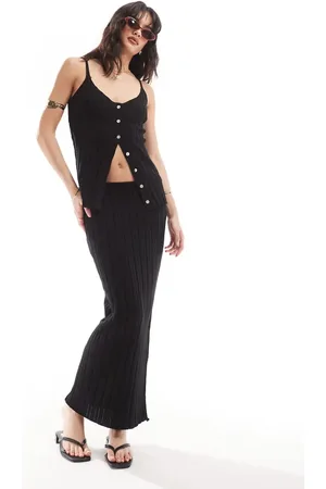 SNDYS Knit rib maxi skirt co-ord in