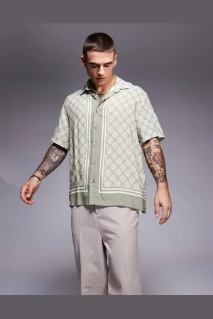 River Island Geometric border print shirt in
