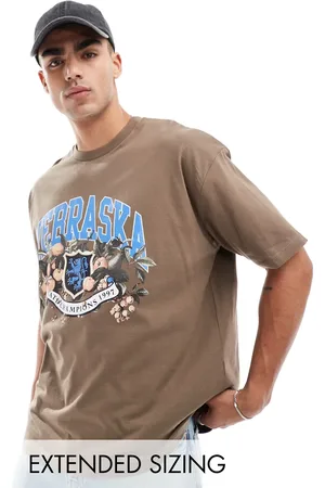 ASOS Oversized t-shirt in with Nebraska front print