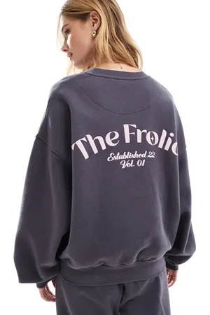 The Frolic X Bella Stovey exclusive logo sweatshirt co-ord in charcoal