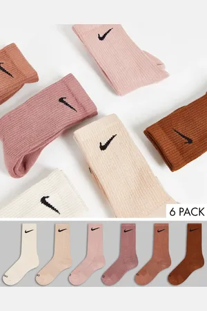Nike Everyday Cushioned Plus 6 pack crew socks in brown