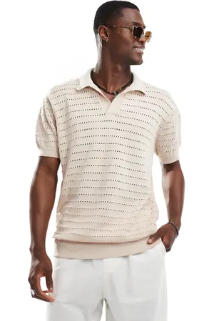 South Beach Oversized knit beach polo in oat