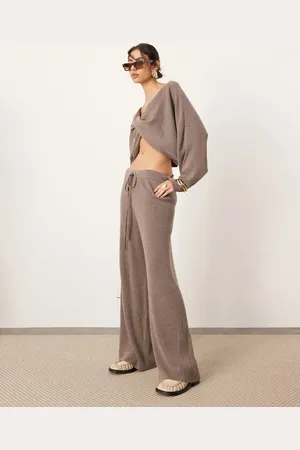 ASOS Knitted flared trousers co-ord in chocolate