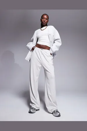 ASOS Weekend Collective cotton wide leg jersey trouser in marl
