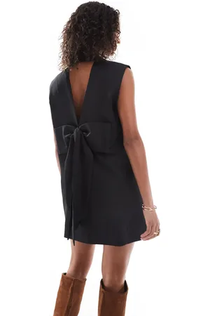 ONLY Sleeveless blazer dress with back bow in