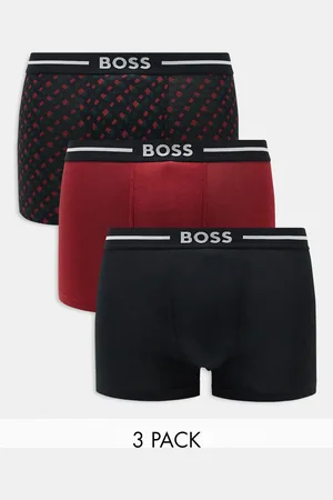 HUGO BOSS 3 pack bold trunks in with design print