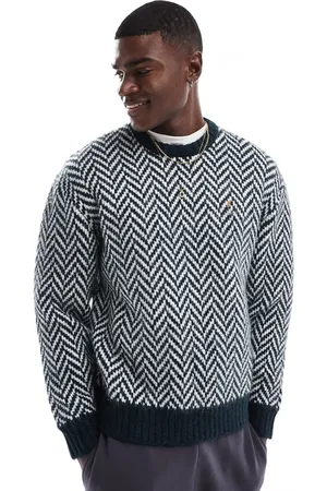 Farah Athens herringbone knitted jumper in