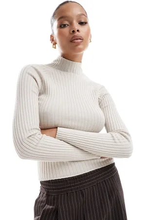 Stradivarius Ribbed jumper in beige
