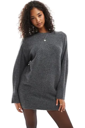 Pull&Bear Knitted mini dress in dark