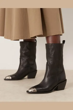 Free People Snake toe detail pull on cowboy boots in