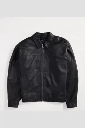 ASOS Premium real leather harrington jacket in