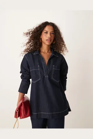 ASOS Denim rugby shirt in indigo
