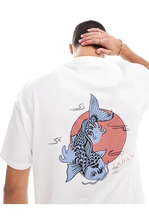 Threadbare Oversized t-shirt in with koi back print