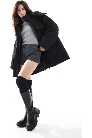 Stradivarius STR multi pocket puffer jacket in