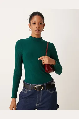 JDY High neck long sleeve top in dark