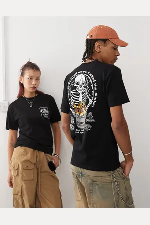 Vans Bucket list skull backprint t-shirt in