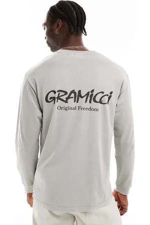 Gramicci Original freedom graphic long sleeve t-shirt in pigment sage