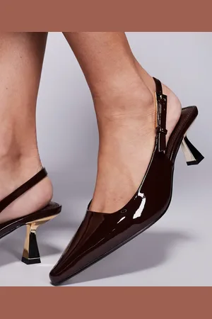 Simmi London Simmi London June pointed slingback kitten heels in patent