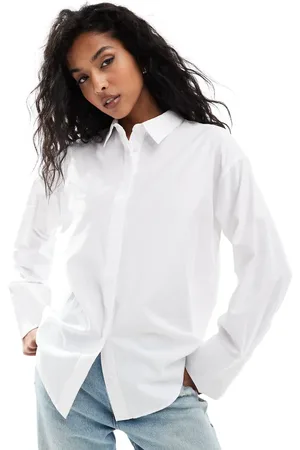Pieces® Oversized wide cuff shirt in